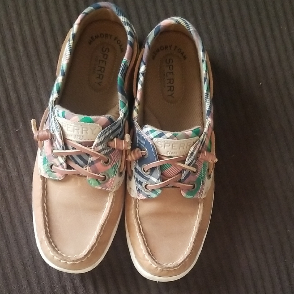 Sperry Tan and Blue Moccasins with Nautical Style